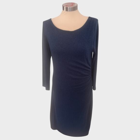 Ann Taylor LOFT Medium Blue Heathered Straight Pencil Dress - Picture 1 of 8